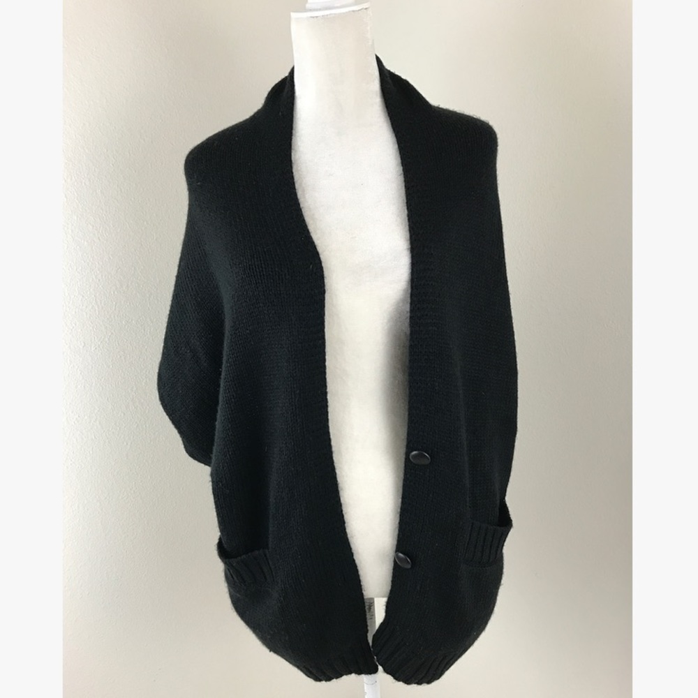 Steve Madden Slouchy Chunky Black Cardigan Sweater